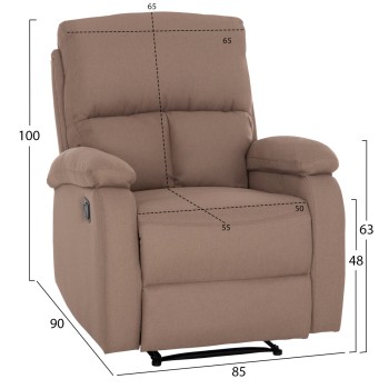 ARMCHAIR RELAX DIONI FK3296.03 BEIGE FABRIC 85x90x100Hcm. ARMCHAIR RELAX DIONI FK3296.03 BEIGE FABRIC 85x90x100Hcm.
