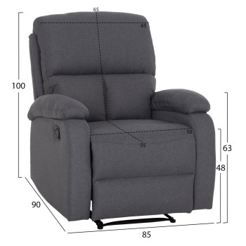 ARMCHAIR RELAX DIONI FK3296.01 GREY FABRIC 85x90x100Hcm. ARMCHAIR RELAX DIONI FK3296.01 GREY FABRIC 85x90x100Hcm.