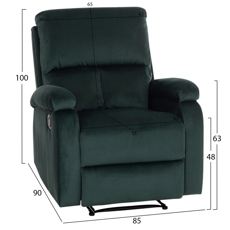 ARMCHAIR RELAX DIONI FK3296.05 GREEN VELVET 85x90x100Hcm. ARMCHAIR RELAX DIONI FK3296.05 GREEN VELVET 85x90x100Hcm.