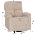 ARMCHAIR RELAX DIONI FK3296.12 BEIGE CORD FABRIC 85x90x100Hcm. ARMCHAIR RELAX DIONI FK3296.12 BEIGE CORD FABRIC 85x90x100Hcm.