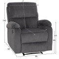 ARMCHAIR RELAX DIONI FK3296.11 GREY CORD FABRIC 85x90x100Hcm. ARMCHAIR RELAX DIONI FK3296.11 GREY CORD FABRIC 85x90x100Hcm.