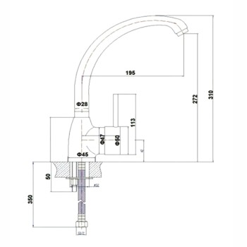 TALL FAUCET FOR KITCHEN COUNTERTOP PYRAMIS MAIDTEC MELODIA 090904301-- ΗΜ4871 TALL FAUCET FOR KITCHEN COUNTERTOP PYRAMIS MAIDTEC MELODIA 090904301-- ΗΜ4871