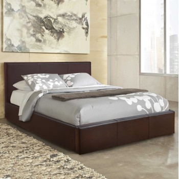 DOUBLE BED WITH MATTRESS BOBBI FK21271.02 BROWN PU WITH STORAGE SPACE--FOR 150X200cm. DOUBLE BED WITH MATTRESS BOBBI FK21271.02 BROWN PU WITH STORAGE SPACE--FOR 150X200cm.