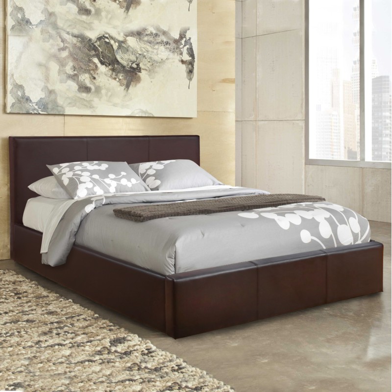 DOUBLE BED WITH MATTRESS BOBBI FK21271.02 BROWN PU WITH STORAGE SPACE--FOR 150X200cm. DOUBLE BED WITH MATTRESS BOBBI FK21271.02 BROWN PU WITH STORAGE SPACE--FOR 150X200cm.