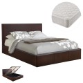DOUBLE BED WITH MATTRESS BOBBI FK21271.02 BROWN PU WITH STORAGE SPACE--FOR 150X200cm. DOUBLE BED WITH MATTRESS BOBBI FK21271.02 BROWN PU WITH STORAGE SPACE--FOR 150X200cm.