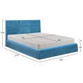 DOUBLE BED WITH MATTRESS BRILEY FK21272.04 ROYAL BLUE VELVET WITH STORAGE SPACE--FOR 160x200cm