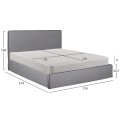 DOUBLE BED WITH MATTRESS ALLIE FK21273.01 GREY FABRIC WITH STORAGE SPACE--FOR 160x200cm.