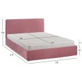 DOUBLE BED WITH MATTRESS ALLIE FK21273.02 DUSTY PINK VELVET WITH STORAGE SPACE--FOR 160x200cm.