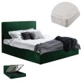DOUBLE BED WITH MATTRESS ALLIE FK21273.03 CYPRESS GREEN VELVET WITH STORAGE SPACE--FOR 160x200cm.