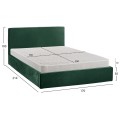 DOUBLE BED WITH MATTRESS ALLIE FK21273.03 CYPRESS GREEN VELVET WITH STORAGE SPACE--FOR 160x200cm.
