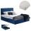 DOUBLE BED WITH MATTRESS ALLIE FK21273.04 BLUE VELVET WITH STORAGE SPACE--FOR 160x200cm.
