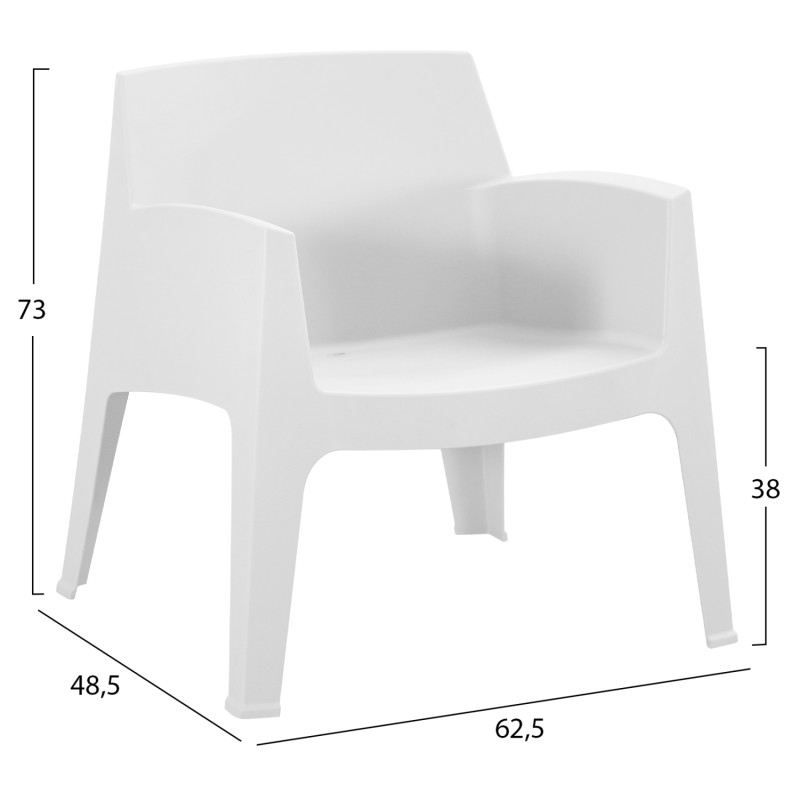 LOUNGE SET 3PCS SLEEK FK21274.01 WHITE POLYPROPYLENE LOUNGE SET 3PCS SLEEK FK21274.01 WHITE POLYPROPYLENE