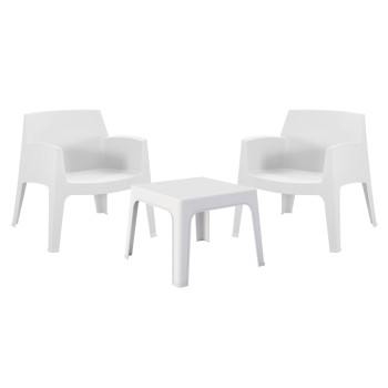 LOUNGE SET 3PCS SLEEK FK21274.01 WHITE POLYPROPYLENE