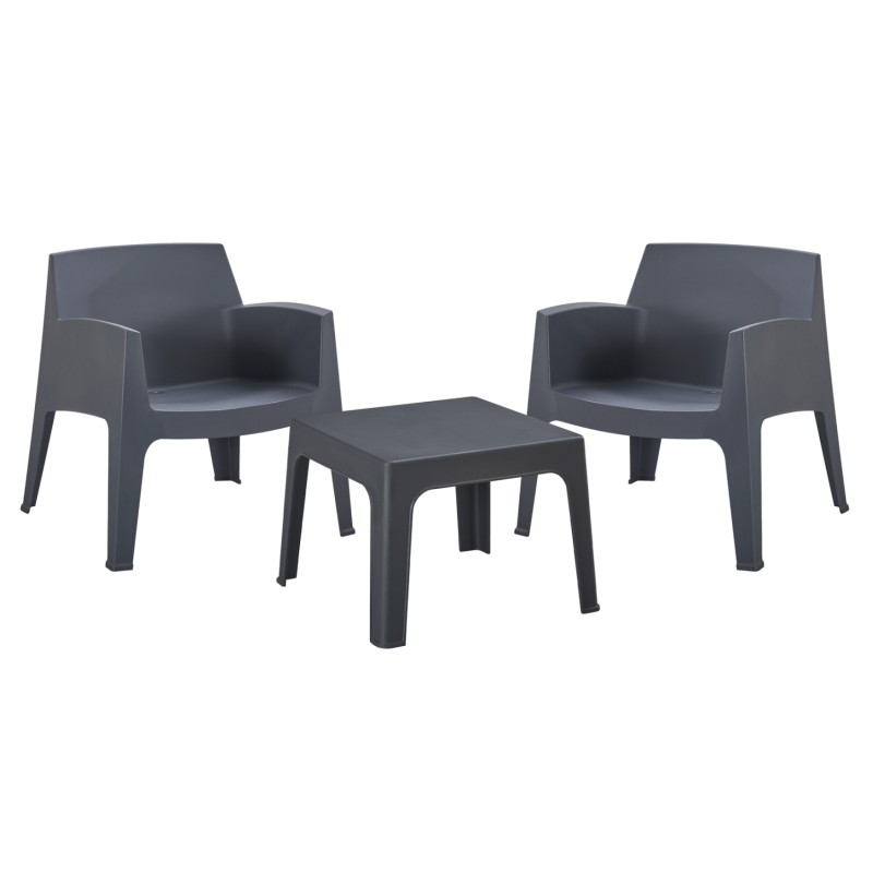 LOUNGE SET 3PCS SLEEK FK21274.10 GREY POLYPROPYLENE LOUNGE SET 3PCS SLEEK FK21274.10 GREY POLYPROPYLENE