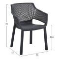 POLYPROPYLENE DINING ARMCHAIR PEGGY FK6368.02 BLACK 60x55x79Hcm. POLYPROPYLENE DINING ARMCHAIR PEGGY FK6368.02 BLACK 60x55x79Hcm.