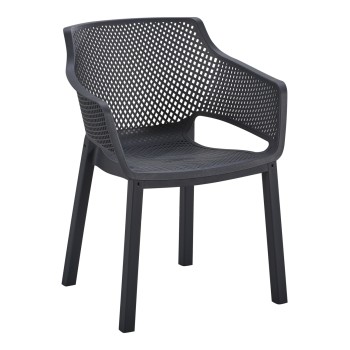 POLYPROPYLENE DINING ARMCHAIR PEGGY FK6368.02 BLACK 60x55x79Hcm.