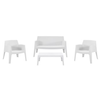 LOUNGE SET 4PCS SLEEK FK21275.01 POLYPROPYLENE IN WHITE