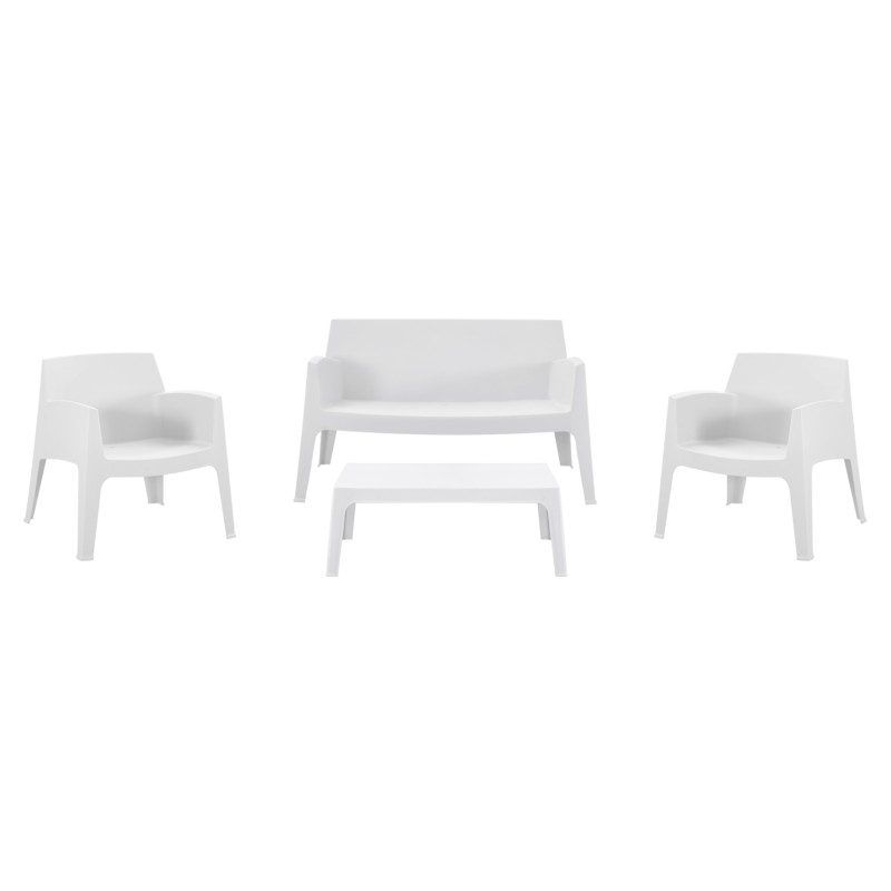 LOUNGE SET 4PCS SLEEK FK21275.01 POLYPROPYLENE IN WHITE LOUNGE SET 4PCS SLEEK FK21275.01 POLYPROPYLENE IN WHITE