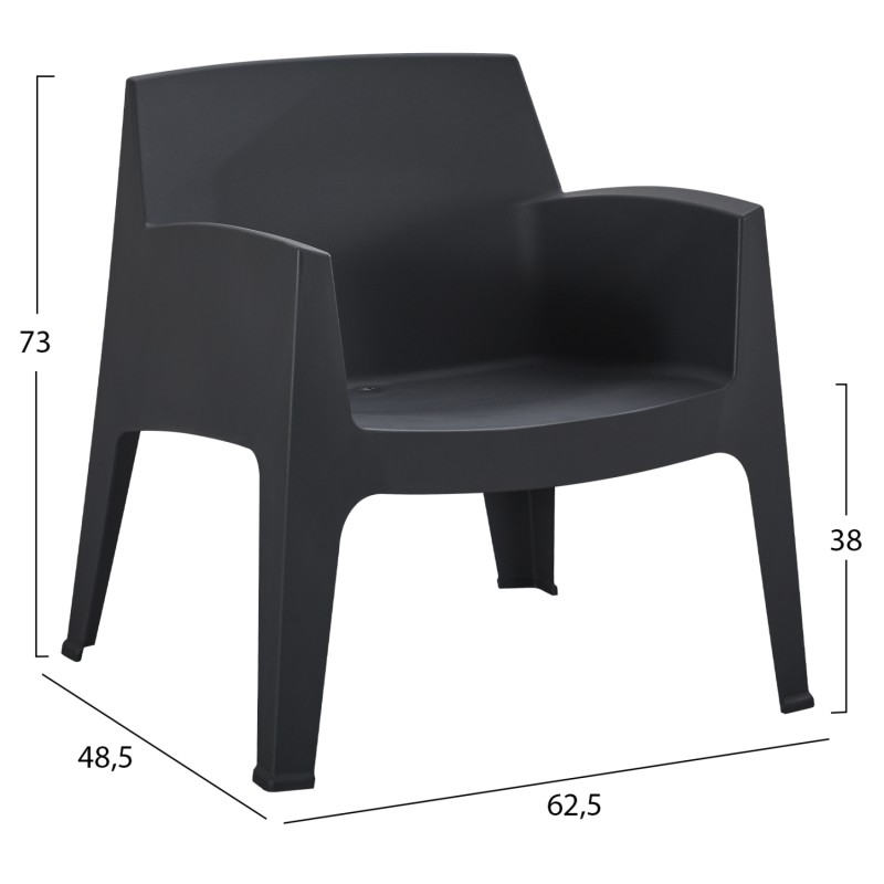 LOUNGE SET 4PCS SLEEK FK21275.02 POLYPROPYLENE IN BLACK LOUNGE SET 4PCS SLEEK FK21275.02 POLYPROPYLENE IN BLACK