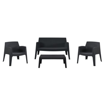 LOUNGE SET 4PCS SLEEK FK21275.02 POLYPROPYLENE IN BLACK