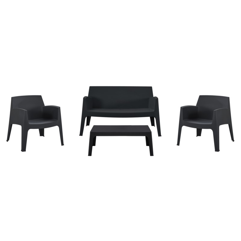 LOUNGE SET 4PCS SLEEK FK21275.02 POLYPROPYLENE IN BLACK LOUNGE SET 4PCS SLEEK FK21275.02 POLYPROPYLENE IN BLACK