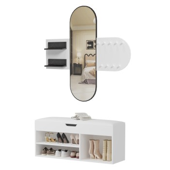 ENTRANCE SET 2PCS CHERYL FK21276.01 MELAMINE IN WHITE--BLACK MARBLE LOOK