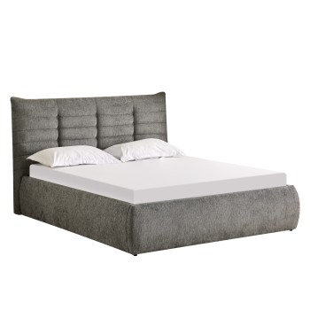 DOUBLE BED SANDRA FK732.01 GREY FABRIC & STORAGE SPACE--FOR MATTRESS 160x200cm.