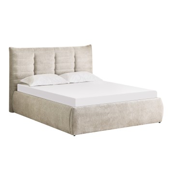 DOUBLE BED SANDRA FK732.03 BEIGE FABRIC & STORAGE SPACE--FOR MATTRESS 160x200cm.