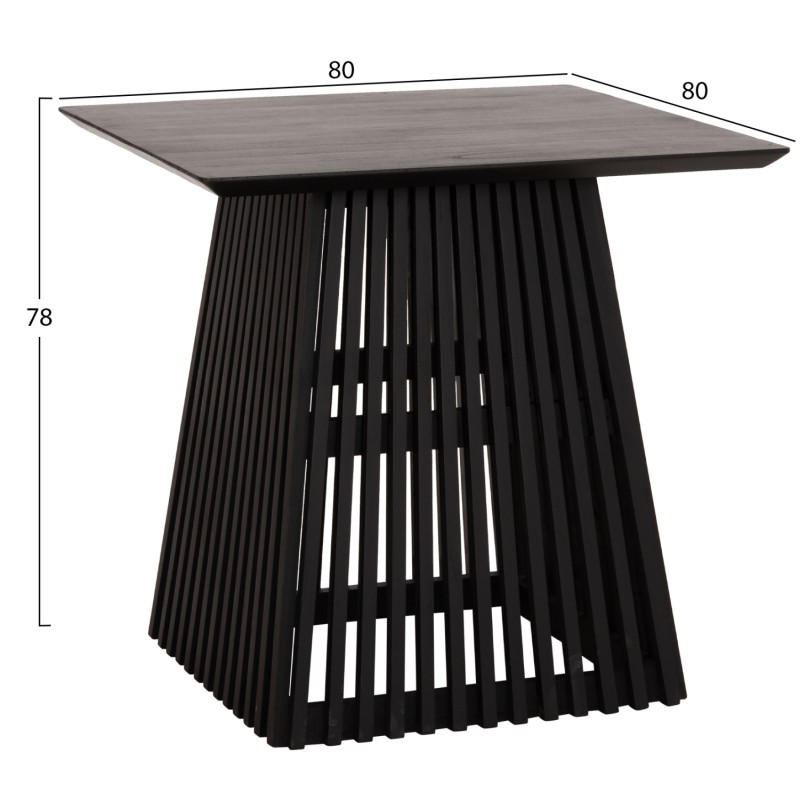 DINING TABLE SQUARE FRANTZ FK9458.02 MINDI WOOD IN BLACK 80x80x78Hcm.