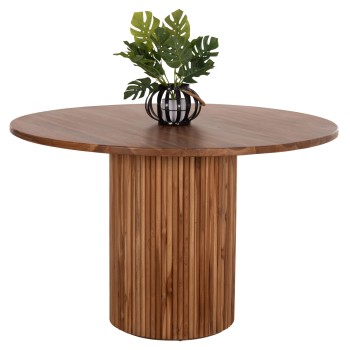 DINING TABLE ROUND RODER FK9896 TEAK WOOD- 3cm thick top-  Φ130x79.5Hcm.