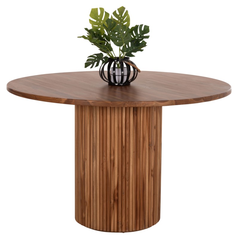 DINING TABLE ROUND RODER FK9896 TEAK WOOD- 3cm thick top-  Φ130x79.5Hcm.