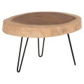 COFFEE TABLE SERVON FK9912 SUAR WOOD IN NATURAL--METAL LEGS IN BLACK 76x67x44Hcm.