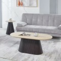 COFFEE TABLE OVAL CATER FK18321 CERAMIC TOP WITH TRAVERTINE STONE LOOK--MDF BASE 120x60x46H