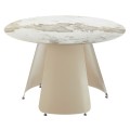 DINING TABLE ROUND SEDAR FK18326 CERAMIC TOP--CREAM WHITE METAL LEGS Φ120x78Hcm. DINING TABLE ROUND SEDAR FK18326 CERAMIC TOP--CREAM WHITE METAL LEGS Φ120x78Hcm.