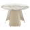 DINING TABLE ROUND SEDAR FK18326 CERAMIC TOP--CREAM WHITE METAL LEGS Φ120x78Hcm.