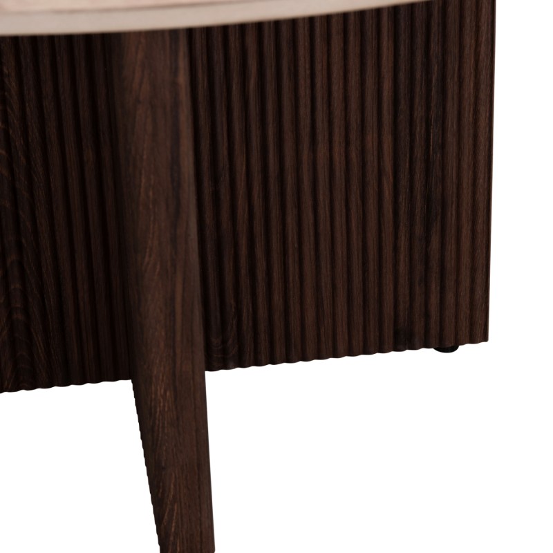 COFFEE TABLE SKY FK18329 CERAMIC TOP WITH TRAVERTINE STONE LOOK--MDF BASE Φ80x40H