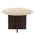 DINING TABLE ROUND SKY FK18331 CERAMIC TOP IN TRAVERTINE STONE LOOK Φ120x76Hcm. DINING TABLE ROUND SKY FK18331 CERAMIC TOP IN TRAVERTINE STONE LOOK Φ120x76Hcm.
