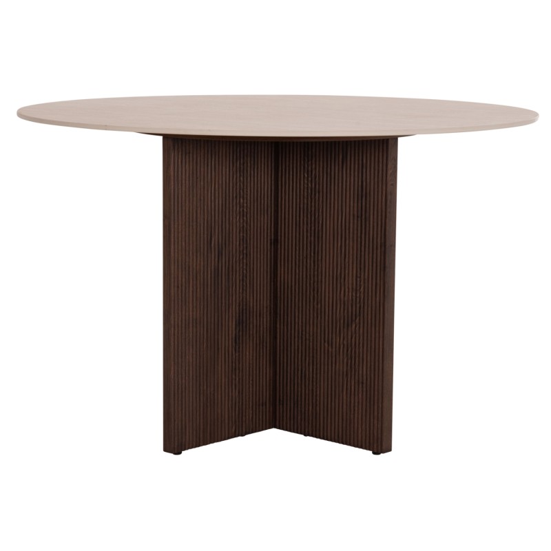 DINING TABLE ROUND SKY FK18331 CERAMIC TOP IN TRAVERTINE STONE LOOK Φ120x76Hcm. DINING TABLE ROUND SKY FK18331 CERAMIC TOP IN TRAVERTINE STONE LOOK Φ120x76Hcm.