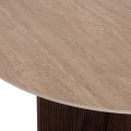 DINING TABLE ROUND SKY FK18331 CERAMIC TOP IN TRAVERTINE STONE LOOK Φ120x76Hcm. DINING TABLE ROUND SKY FK18331 CERAMIC TOP IN TRAVERTINE STONE LOOK Φ120x76Hcm.