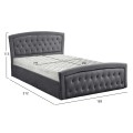 BED WITH MATTRESS & STORAGE SPACE ODELIA FK21279.01 GREY VELVET--FOR 160x200cm. BED WITH MATTRESS & STORAGE SPACE ODELIA FK21279.01 GREY VELVET--FOR 160x200cm.