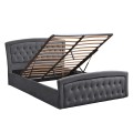 BED WITH MATTRESS & STORAGE SPACE ODELIA FK21279.01 GREY VELVET--FOR 160x200cm. BED WITH MATTRESS & STORAGE SPACE ODELIA FK21279.01 GREY VELVET--FOR 160x200cm.