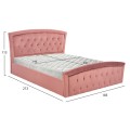 BED WITH MATTRESS & STORAGE SPACE ODELIA FK21279.02 DUSTY PINK VELVET--FOR 160x200cm.