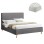 BED WITH MATTRESS INDRA FK21280.01 GREY FABRIC--FOR MATTRESS 160x200cm