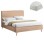 BED WITH MATTRESS INDRA FK21280.02 BEIGE FABRIC--FOR MATTRESS 160x200cm