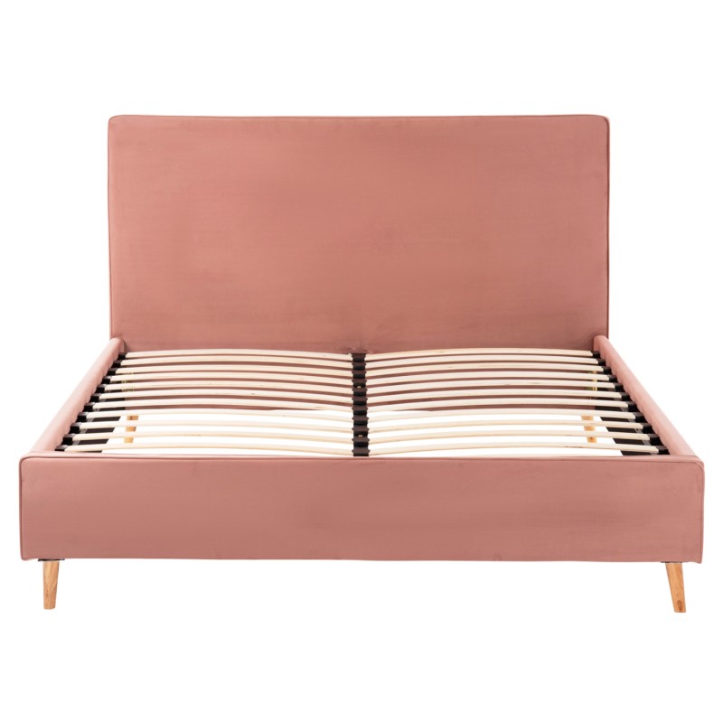 BED WITH MATTRESS INDRA FK21280.03 DUSTY PINK VELVET--FOR MATTRESS 160x200cm BED WITH MATTRESS INDRA FK21280.03 DUSTY PINK VELVET--FOR MATTRESS 160x200cm