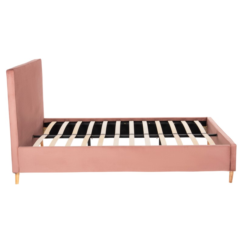 BED WITH MATTRESS INDRA FK21280.03 DUSTY PINK VELVET--FOR MATTRESS 160x200cm BED WITH MATTRESS INDRA FK21280.03 DUSTY PINK VELVET--FOR MATTRESS 160x200cm