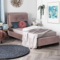 BED WITH MATTRESS RILEY FK21282.02 DUSTY PINK VELVET--FOR MATTRESS 90x200cm BED WITH MATTRESS RILEY FK21282.02 DUSTY PINK VELVET--FOR MATTRESS 90x200cm