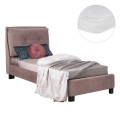 BED WITH MATTRESS RILEY FK21282.02 DUSTY PINK VELVET--FOR MATTRESS 90x200cm BED WITH MATTRESS RILEY FK21282.02 DUSTY PINK VELVET--FOR MATTRESS 90x200cm