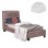 BED WITH MATTRESS RILEY FK21282.02 DUSTY PINK VELVET--FOR MATTRESS 90x200cm