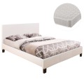 BED WITH MATTRESS BECCA FK21283.01 WHITE PU--FOR MATTRESS 150x200cm BED WITH MATTRESS BECCA FK21283.01 WHITE PU--FOR MATTRESS 150x200cm